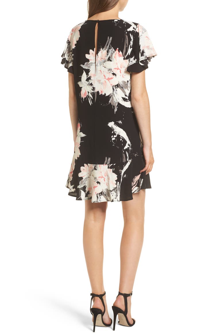 Ruffle Minidress, Alternate, color, BLACK FIERCE EDGE FLORAL