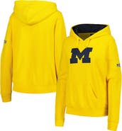 STADIUM ATHLETIC Women's Maize Michigan Wolverines Team Big Logo Pullover Hoodie