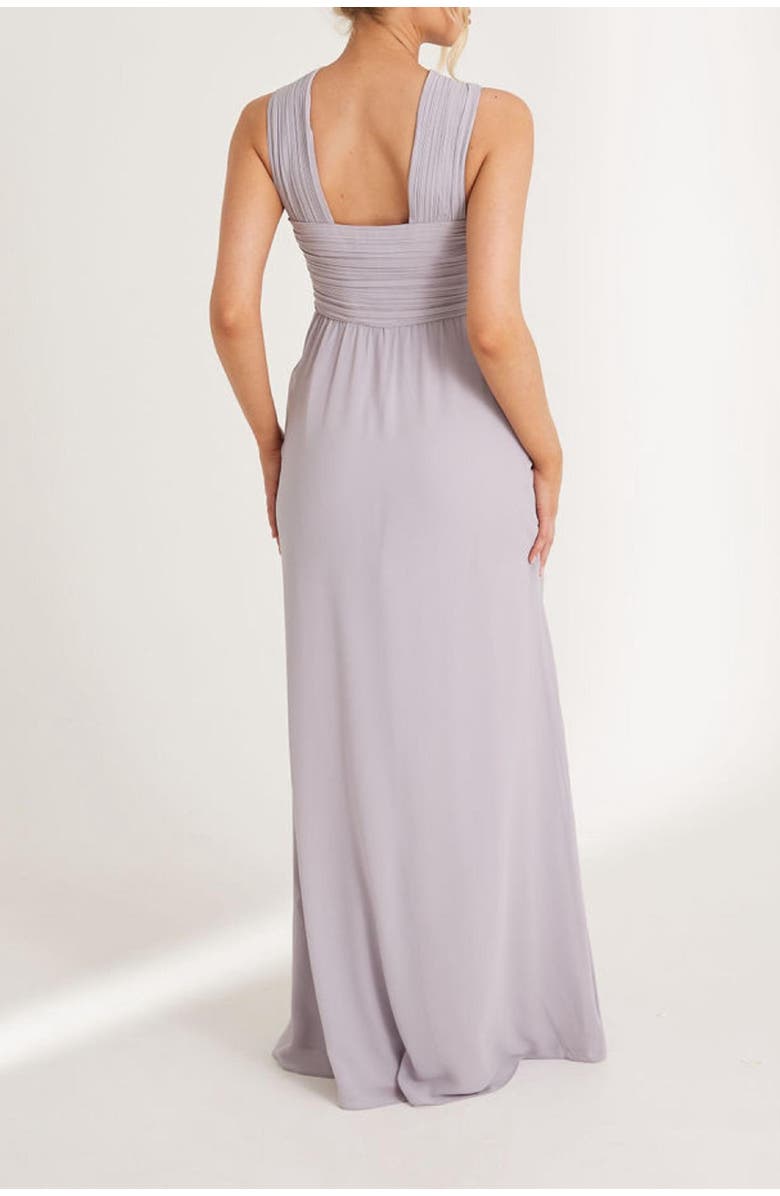 Six Stories Cross Neck Chiffon Bridesmaid Dress, Alternate, color, Lilac