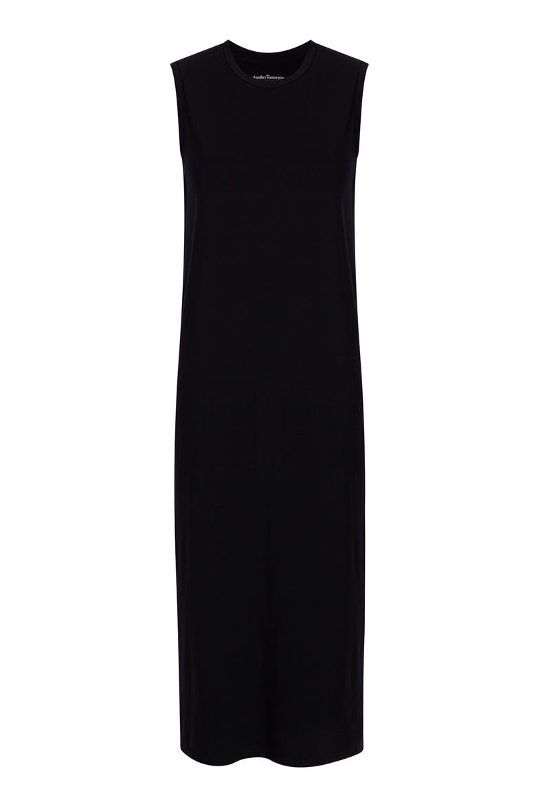 SLEEVELESS TEE DRESS, Alternate, color, BLACK