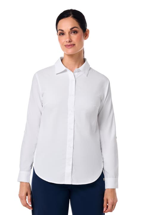 Women's Hepburn Shirt with Roll-Up Sleeves, UPF 50+ Sun Protection