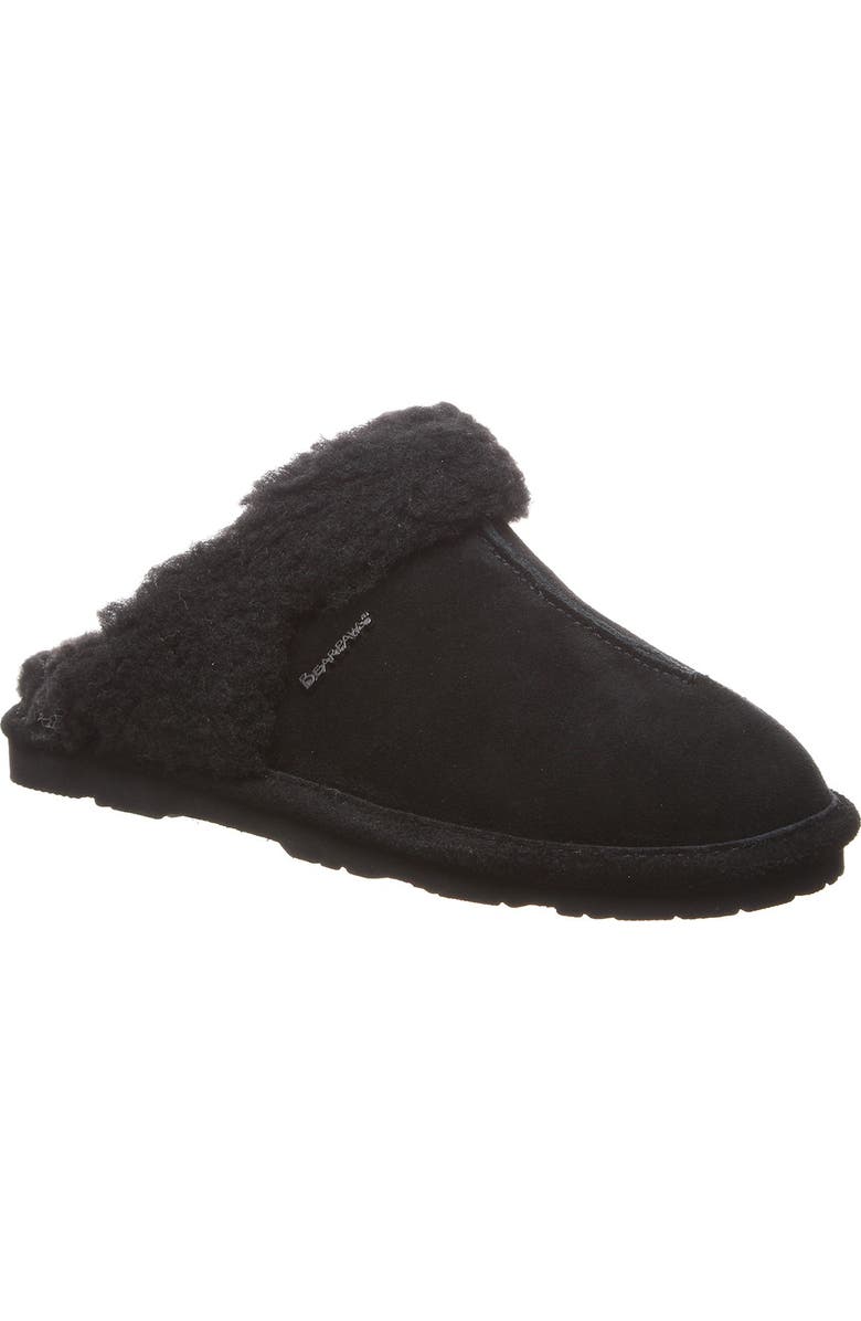BEARPAW Loketta Genuine Sheepskin Fur Lined Slipper, Main, color, Black Ii