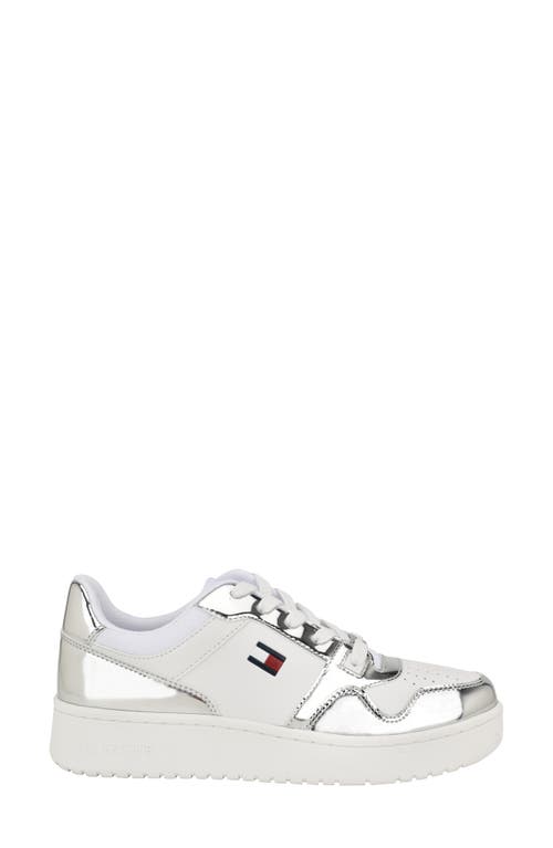 Tommy Hilfiger Women's Twigye Casual Lace Up Sneakers In White/argento