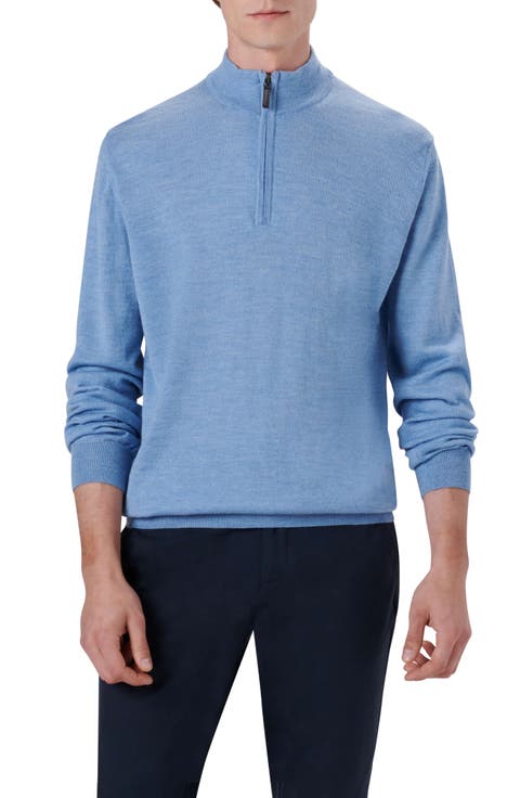 Water Repellent Merino Wool Quarter-Zip Pullover