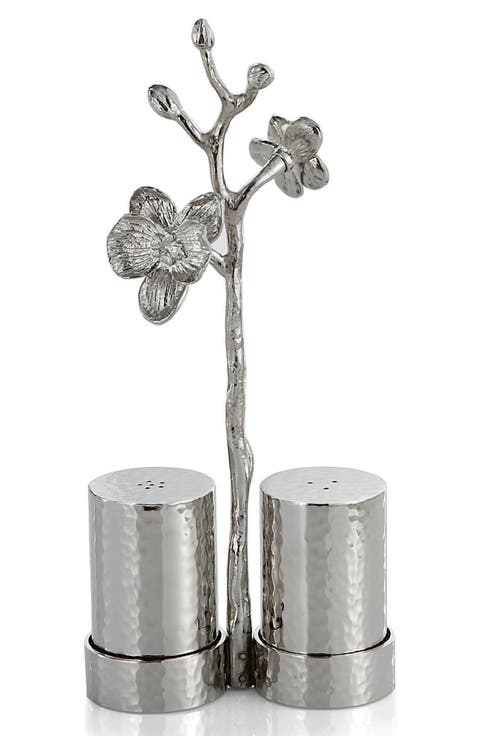 White Orchid Salt & Pepper Shakers