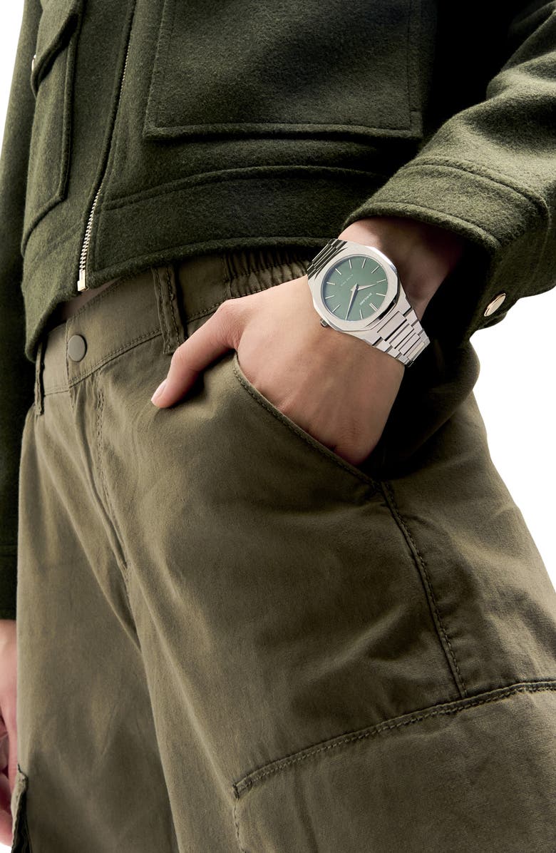 D1 Milano Ultra Thin Bracelet Watch, 40mm, Alternate, color, Green