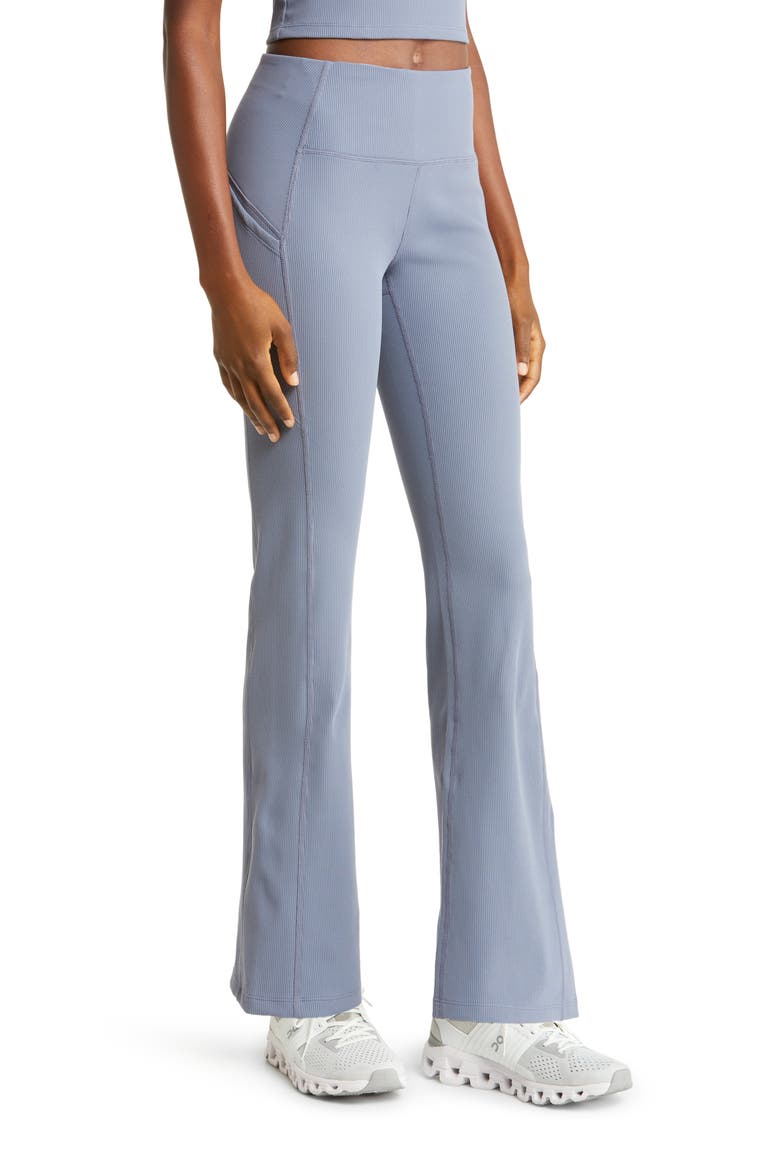 Live-In Rib Pocket Flare Pants, Alternate, color, GREY FOLKSTONE