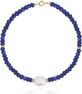 The Lovery Fine Jewelry Lapis Bead Pearl Bracelet