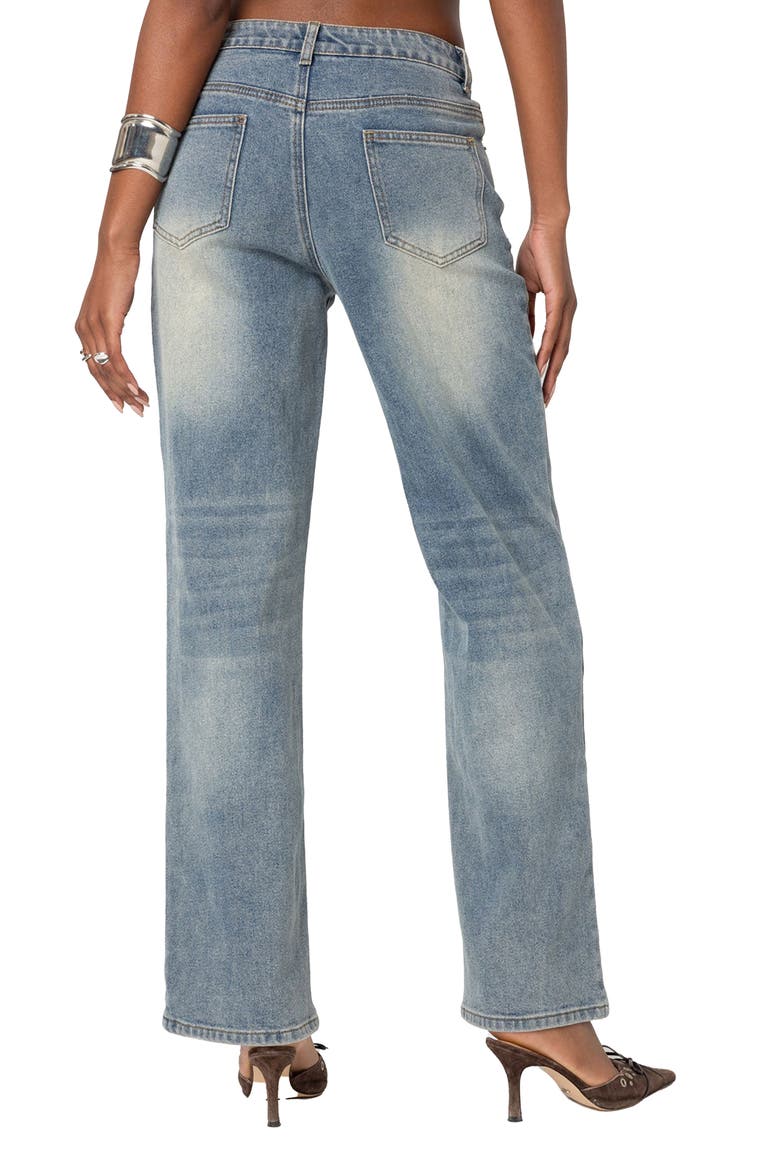 Amia High Waist Straight Leg Jeans, Alternate, color, BLUE-WASHED