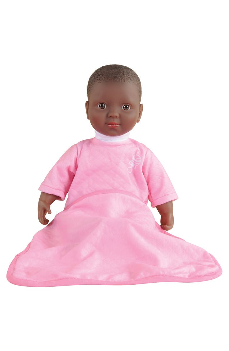 Kaplan Early Learning Company Soft Body 16" Doll with Blanket - African American, Alternate, color, Pink