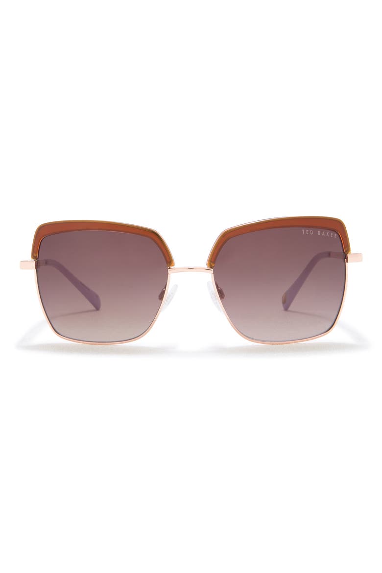 55mm Square Sunglasses, Main, color, HONEY TORTOISE