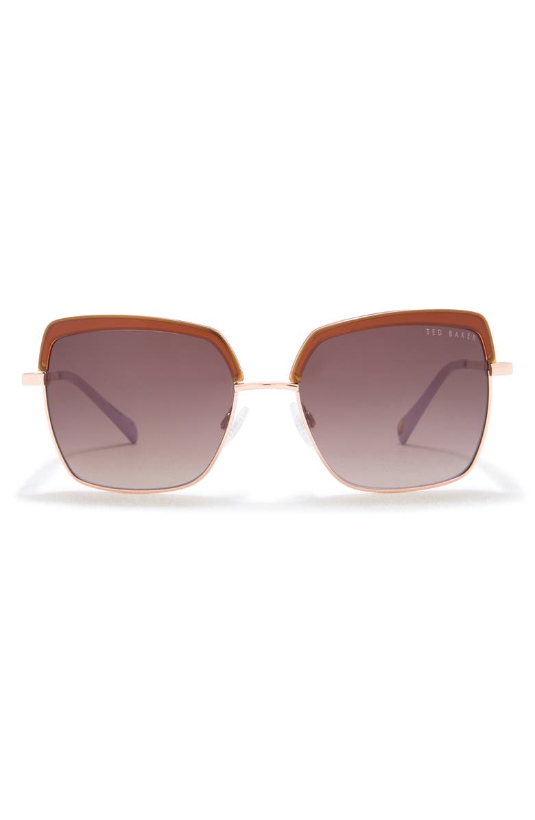 Ted Baker London 55mm Square Sunglasses, Main, color, Honey Tortoise
