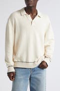Golden Goose Journey Rindley Tipped Cotton Blend Polo Sweater