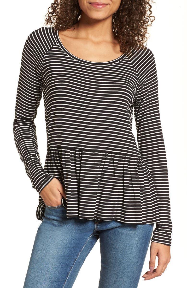 BP. Stripe Peplum Tee, Main, color, 