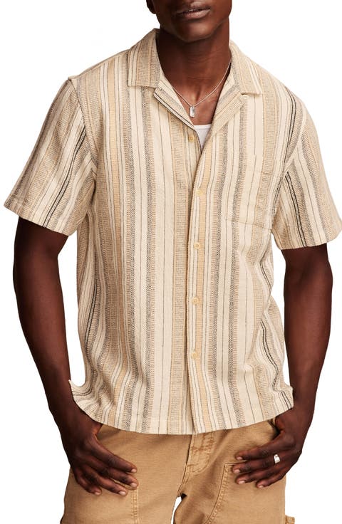 Stripe Cotton Camp Shirt