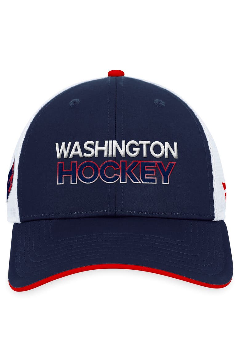Men's Fanatics Branded  Navy Washington Capitals Authentic Pro Rink Trucker Adjustable Hat, Alternate, color, Navy
