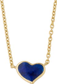 Jan Leslie Single Heart 18" Necklace Set In Sterling Silver With 18K Gold Overlay