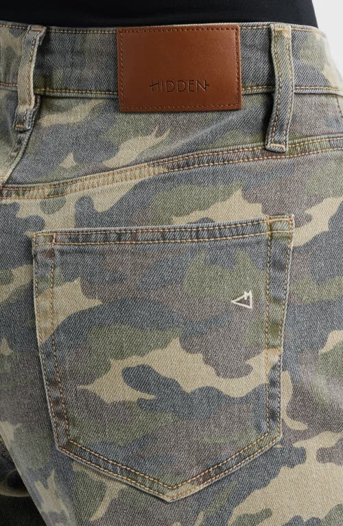 Shop Hidden Jeans Camo Wide Leg Cargo Pants In Olive