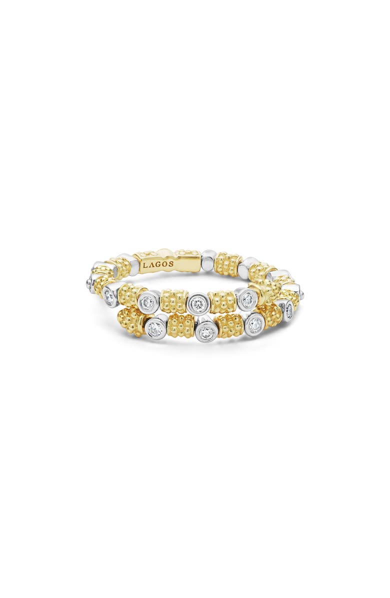 LAGOS Signature Caviar Superfine Diamond Wrap Ring, Alternate, color, Gold