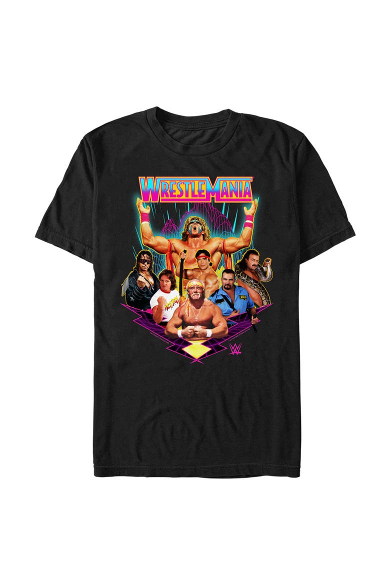 Men's WWE Futuristic WrestleMania Team  Graphic T-Shirt, Main, color, Black