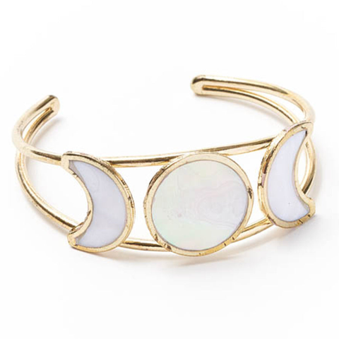 Rajani Moon Phase Cuff Bracelet Mother Of Pearl