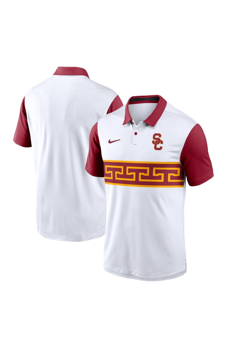 Nike Men's Nike White USC Trojans Primetime Campus Vapor Performance Polo, Alternate, color, White