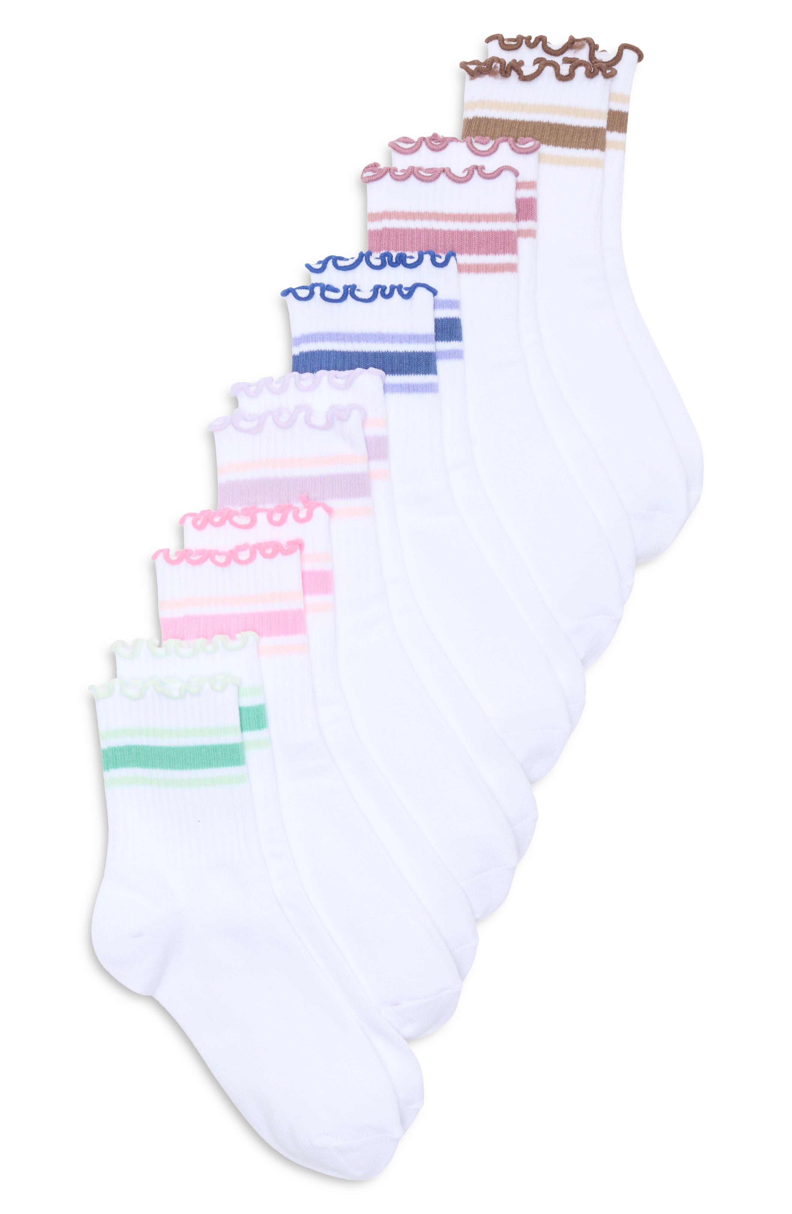 YOGALICIOUS 6-Pack Lettuce Edge Crew Socks