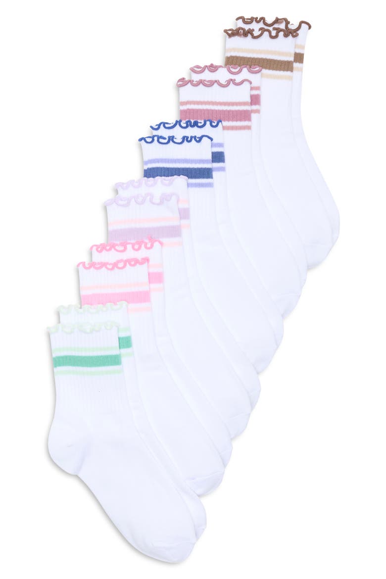 6-Pack Lettuce Edge Crew Socks, Main, color, STRIPES AND VIBES MULT
