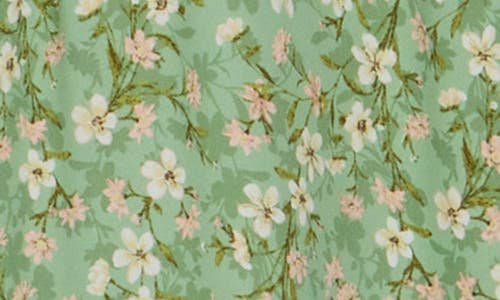 Max Studio Floral Tiered Maxi Dress In Green Tossed Meadow