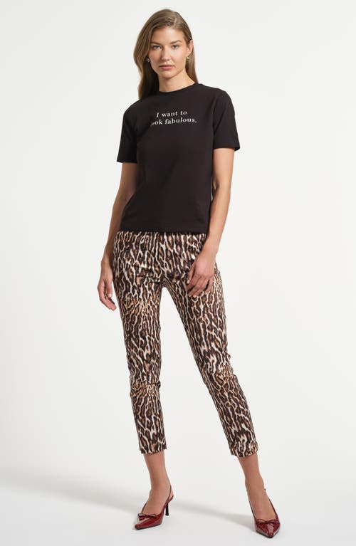 Isaac Mizrahi New York Stretch Cotton Graphic T-shirt In Black