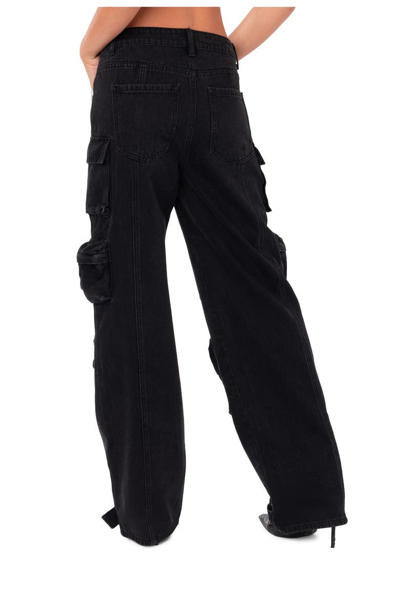 Oversize Cargo Jeans, Alternate, color, BLACK