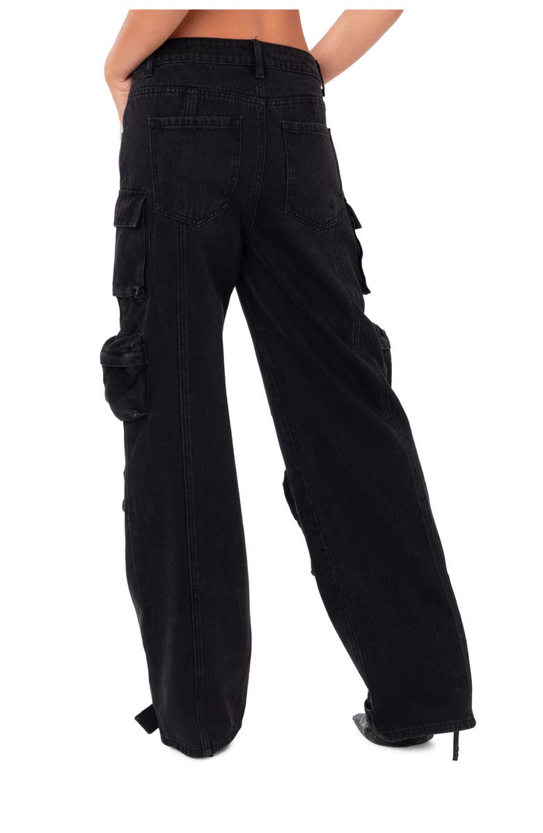EDIKTED Oversize Cargo Jeans, Alternate, color, Black