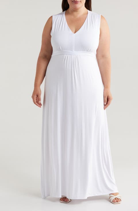 Sleeveless Jersey Maxi Dress (Plus)