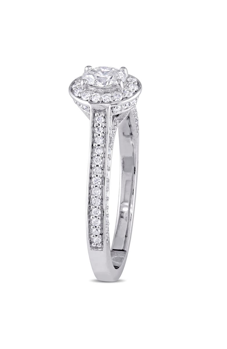 Julianna B. Diamond Oval Raised Halo Engagement Ring 14k, Alternate, color, 14K White Gold