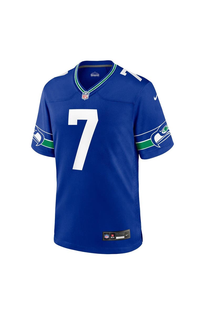 Nike Men's Nike Geno Smith Royal Seattle Seahawks Throwback Player Game Jersey, Alternate, color,