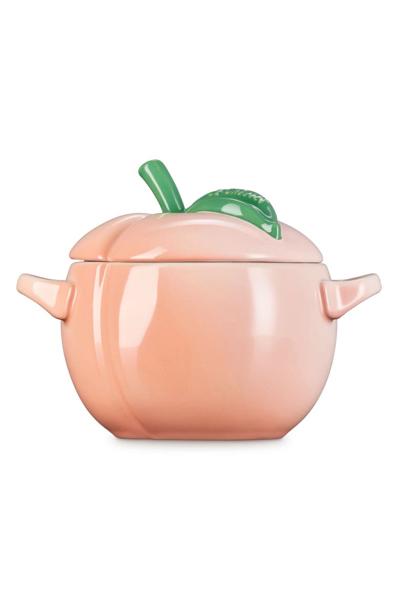 Le Creuset Peach Stoneware Mini Cocotte, Alternate, color, Peche