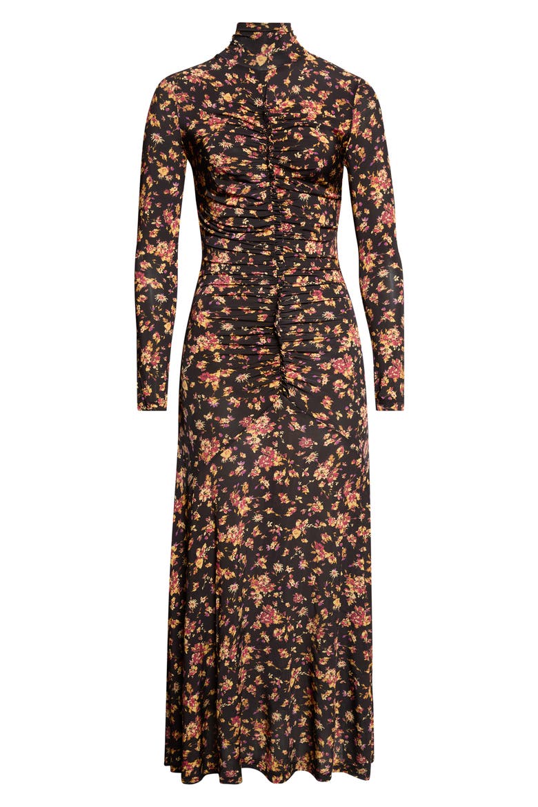 Ida Long Sleeve Jersey Midi Dress, Main, color, NOIR FLORAL
