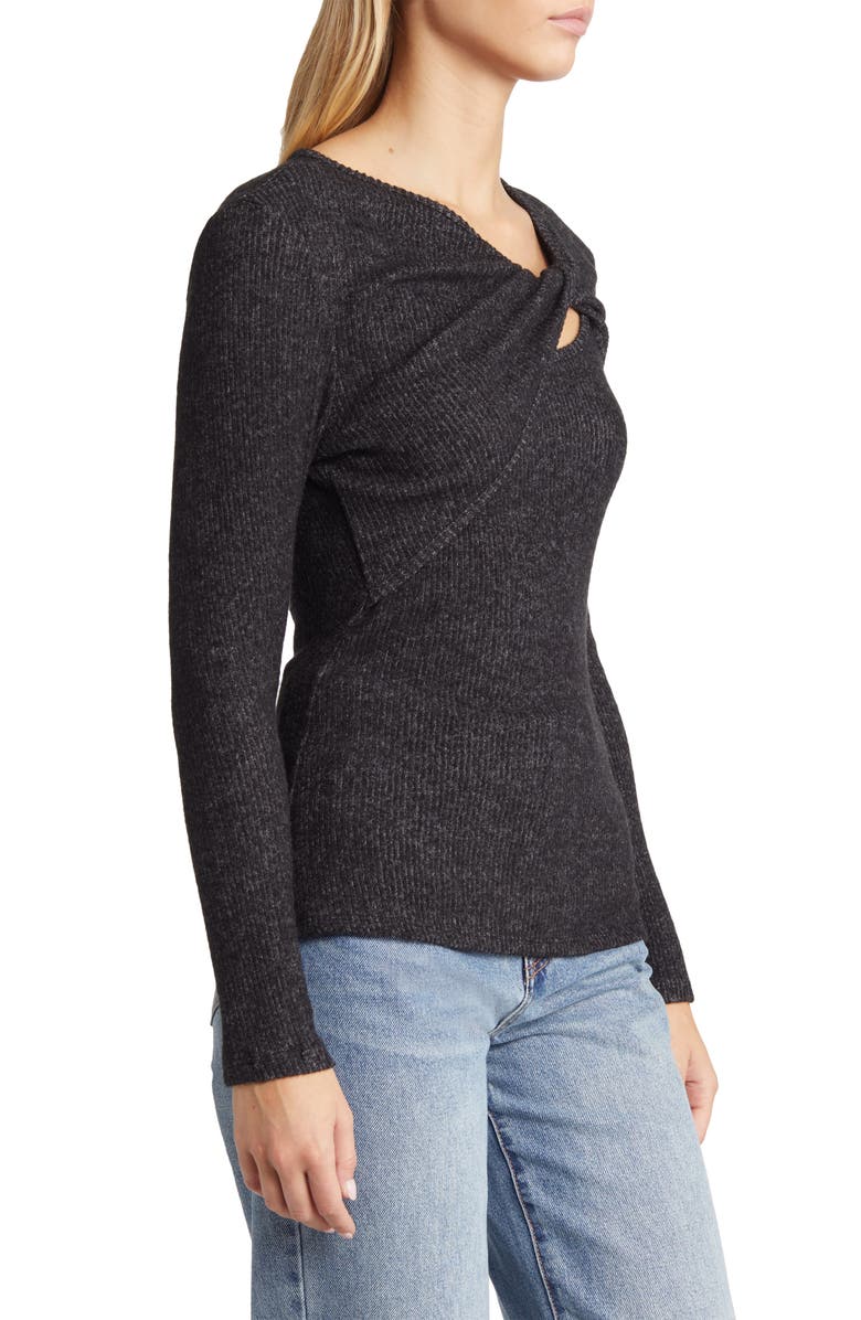 Loveappella Twist Neck Long Sleeve Top, Alternate, color, 