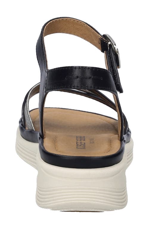 Josef Seibel Sevran Ankle Strap Platform Wedge Sandal In Darkblue