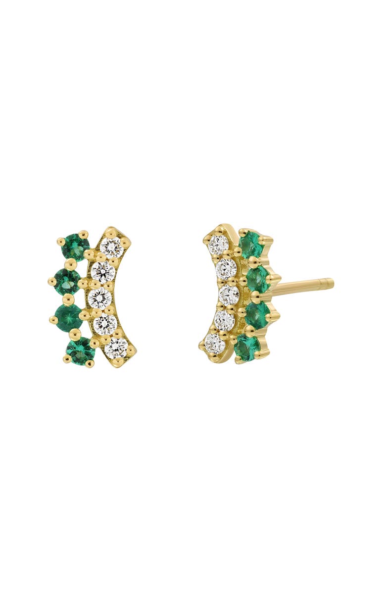 Bony Levy 18K Gold El Mar Diamond & Emerald Earrings, Main, color, 