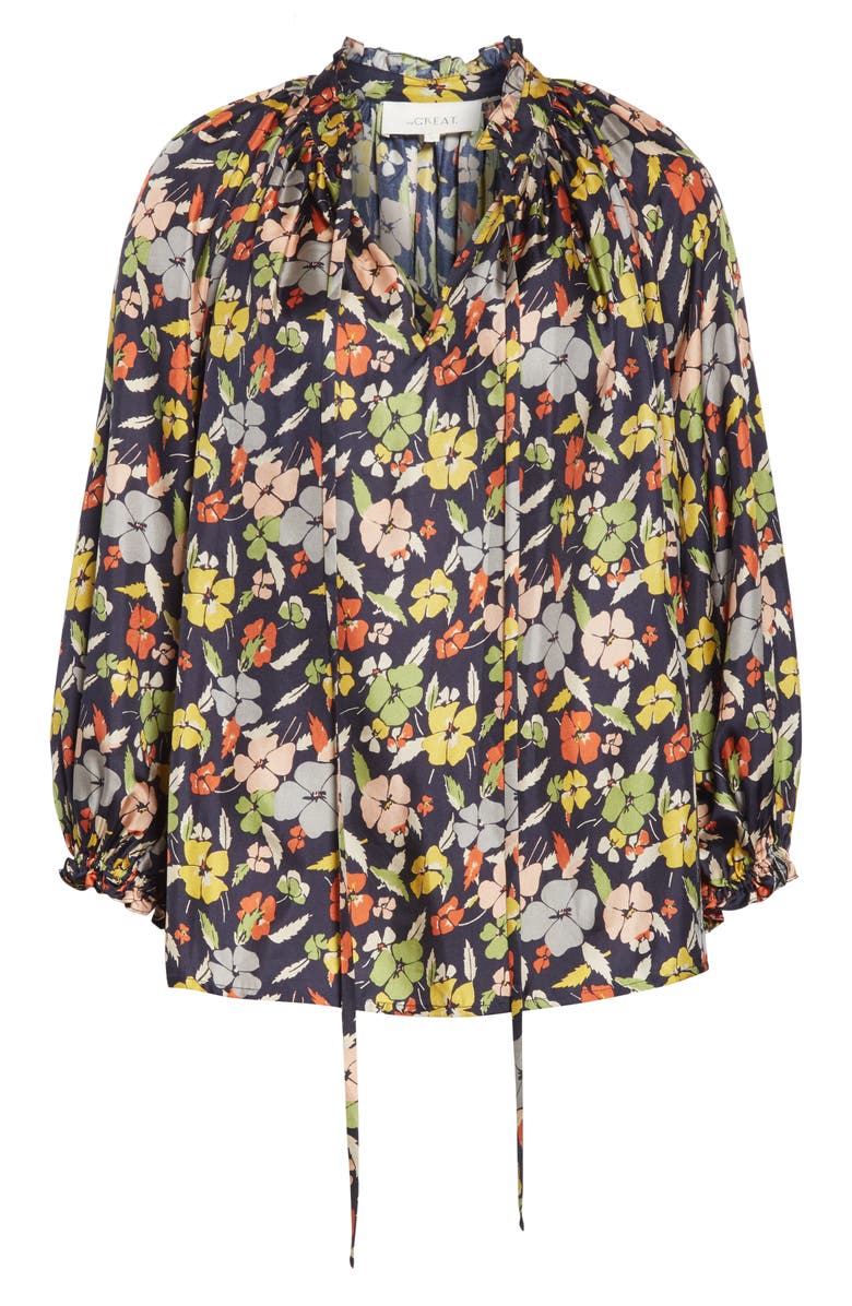 THE GREAT. The Lyric Silk Top, Alternate, color,