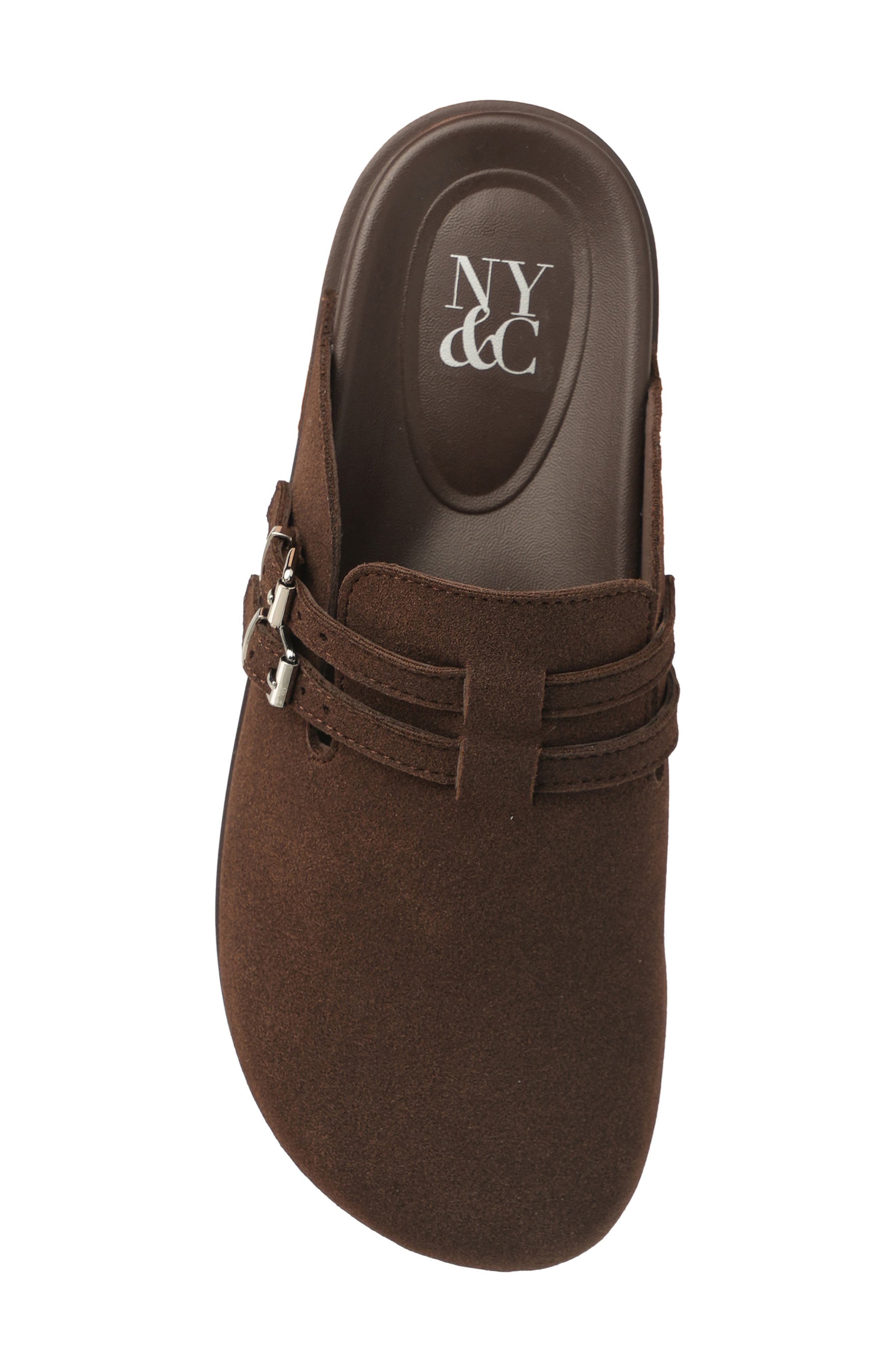 NEW YORK AND COMPANY Dulcy Double Buckl Clog, Alternate, color, Chocolate
