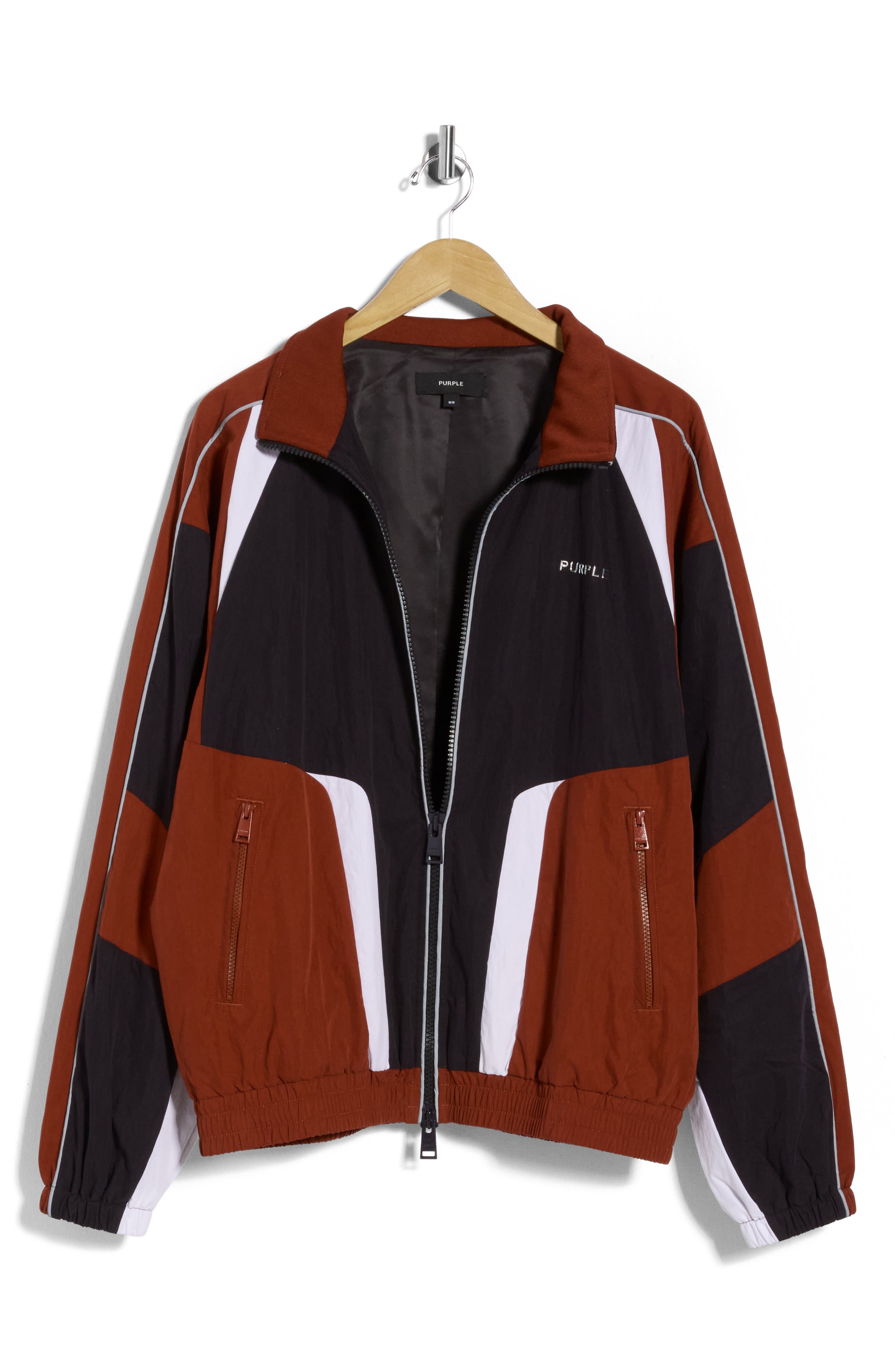 PURPLE BRAND Colorblock Poplin Track Jacket (Men) | Nordstromrack