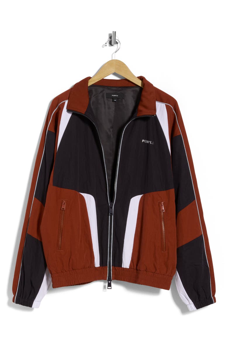 Colorblock Poplin Track Jacket, Alternate, color, BLACK