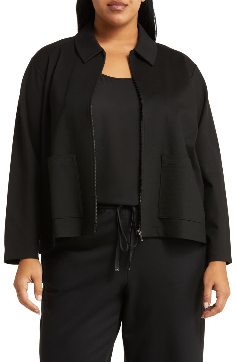 Eileen Fisher Classic Collar Zip Jacket, Main, color, 