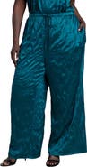 ELOQUII Crinkle Satin Wide Leg Pant