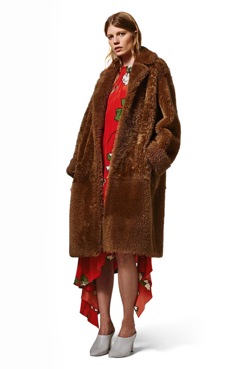 Topshop Boutique Poppy Godet Silk Dress, Alternate, color,