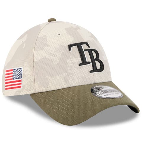 Men's New Era Light Beige/Olive Tampa Bay Rays 2025 Armed Forces Day 39THIRTY Flex Hat