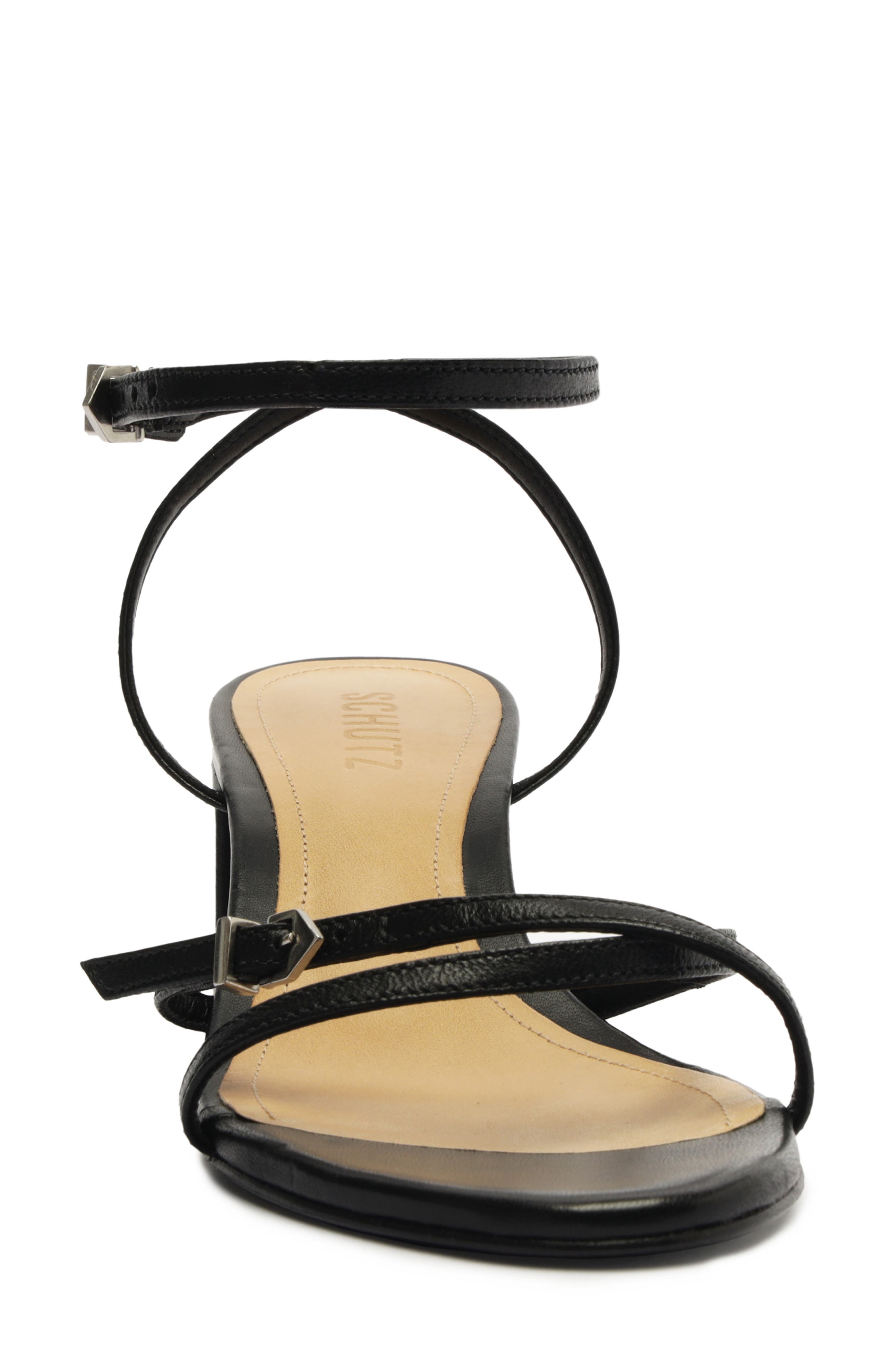 Schutz Liliana Ankle Strap Sandal, Alternate, color, Black