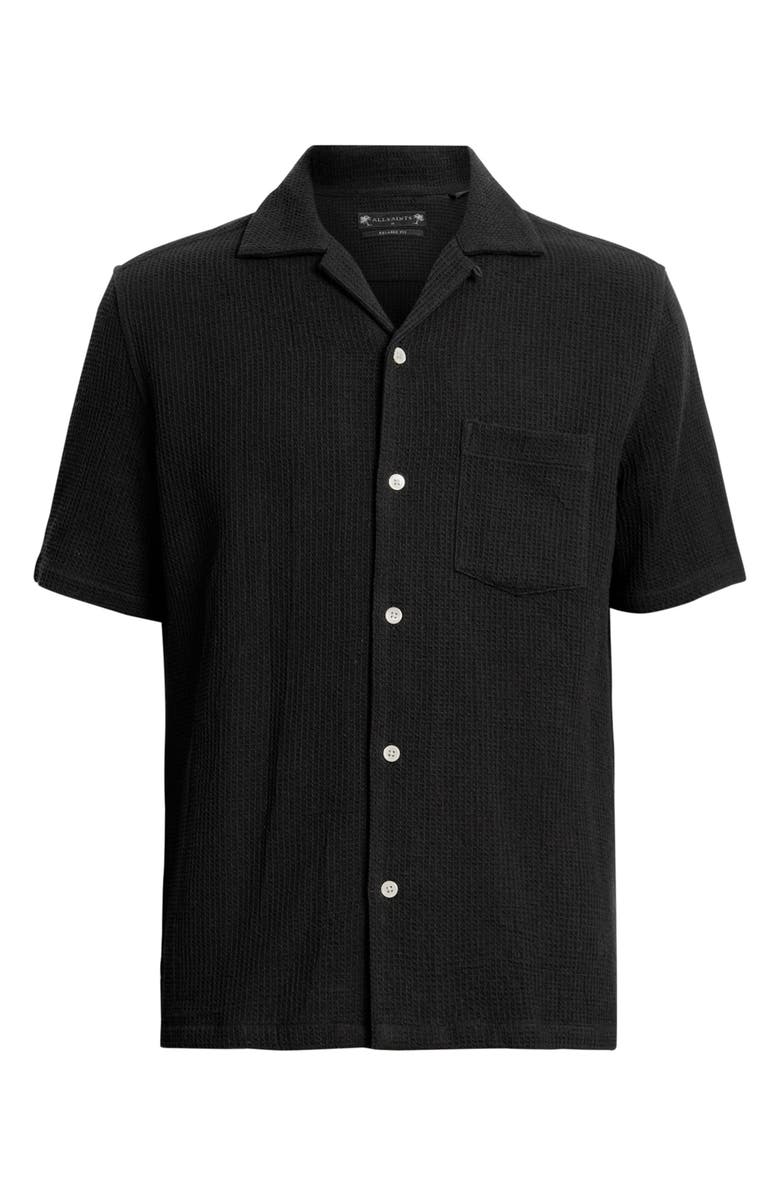 AllSaints Helston Oversize Waffle Camp Shirt, Alternate, color,